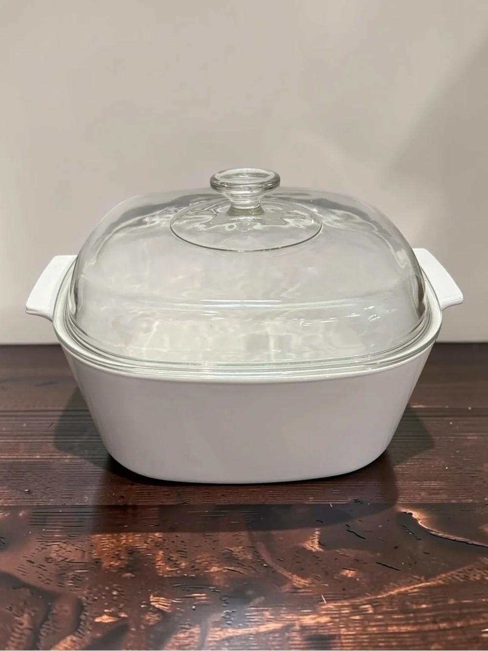 Vintage 5 Qt Corning Ware A‑5‑B All-White Casserole Dish w/ Pyrex Lid A‑12‑C EUC
